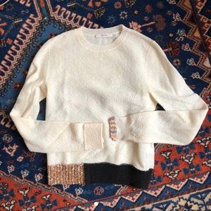 Celine phoebe philo cream fuzzy knit sweater